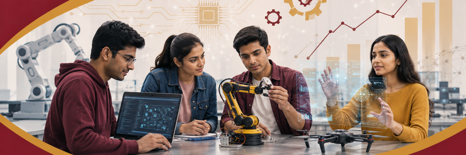 Best engineering courses in India - students working on AI, robotics and technology projects