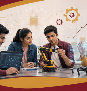 Best engineering courses in India - students working on AI, robotics and technology projects