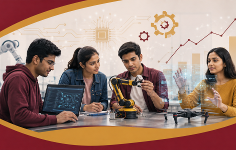 Best engineering courses in India - students working on AI, robotics and technology projects