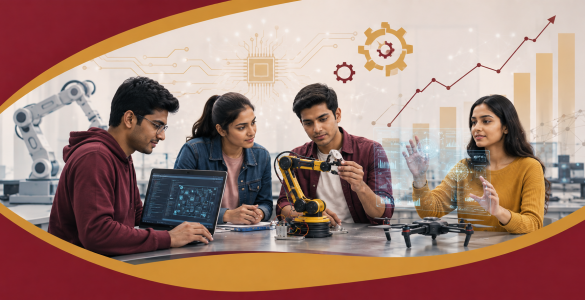 Best engineering courses in India - students working on AI, robotics and technology projects