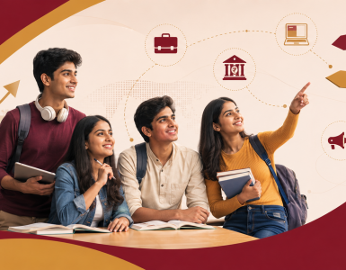 Career options after 12th Commerce - KJ Somaiya Junior College students exploring finance and business careers