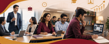 Executive MBA vs Part-Time MBA vs Online MBA - working professional comparing career growth options